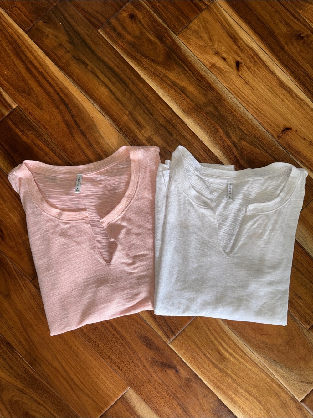 Z Supply tshirts, size large-oversized relax fit, 1 peach, 1 white